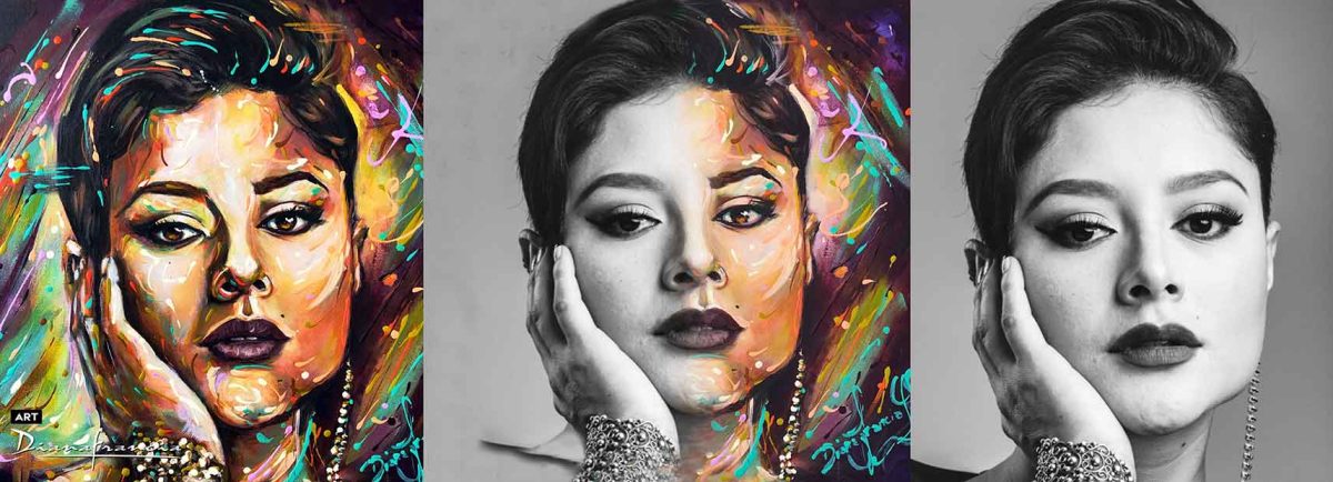 Retratos modernos de personas a mano por Art Diana Francia 10