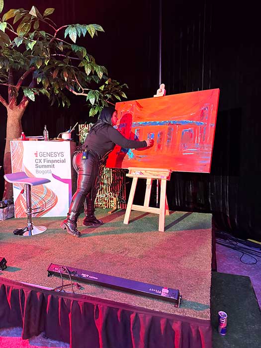 Artistas pintando en vivo en eventos empresariales por Art Diana Francia
