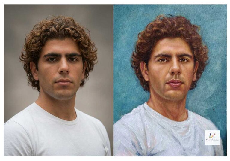 Retratos de personas pintados a mano por Diana Francia Bogotá